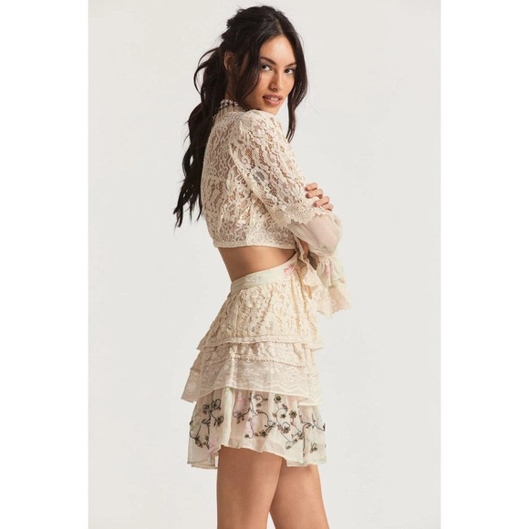 Loveshackfancy Floral Print Karine Mini Dress Magnolia Tea Size XS NWOT - Picture 7 of 12